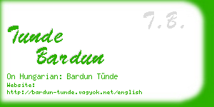 tunde bardun business card